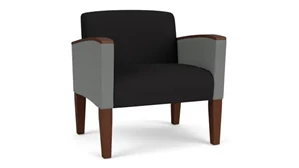 Lobby & Guest Chairs - Wood Lesro Oversize Guest Chair, Upholstered Seat, Back and Arms