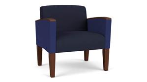 Lobby & Guest Chairs - Wood Lesro Oversize Guest Chair, Upholstered Seat, Back and Arms