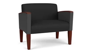 Lobby & Guest Chairs - Wood Lesro Bariatric Chair, Upholstered Seat, Back and Arms