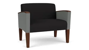 Lobby & Guest Chairs - Wood Lesro Bariatric Chair, Upholstered Seat, Back and Arms