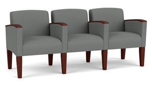 Lobby & Guest Chairs - Wood Lesro 3 Seats with Center Arms