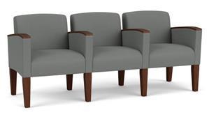 Lobby & Guest Chairs - Wood Lesro 3 Seats with Center Arms