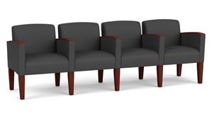 Lobby & Guest Chairs - Wood Lesro Polyurethane 4 Seats with Center Arms