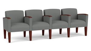 Lobby & Guest Chairs - Wood Lesro 4 Seats with Center Arms