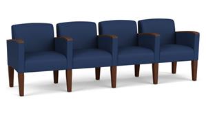 Lobby & Guest Chairs - Wood Lesro Polyurethane 4 Seats with Center Arms