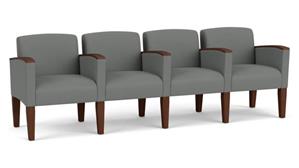 Lobby & Guest Chairs - Wood Lesro 4 Seats with Center Arms
