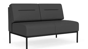 Loveseats Lesro Armless Loveseat with Steel Frame and Padded Seat