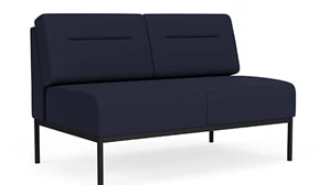 Loveseats Lesro Armless Loveseat with Steel Frame and Padded Seat