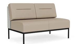 Loveseats Lesro Darsey Armless Loveseat - Designer Combo Fabric-Vinyl