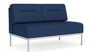 Loveseats Lesro Armless Loveseat with Steel Frame and Padded Seat