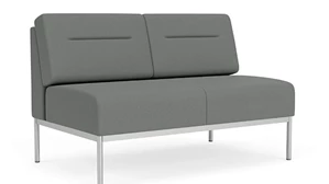 Loveseats Lesro Armless Loveseat 48in W x 30in D with Steel Frame and Padded Seat