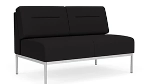 Loveseats Lesro Armless Loveseat with Steel Frame and Padded Seat