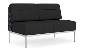 Loveseats Lesro Darsey Armless Loveseat - Designer Combo Fabric-Vinyl