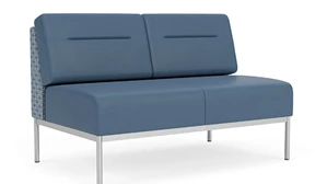 Loveseats Lesro Darsey Armless Loveseat - Designer Combo Fabric-Vinyl