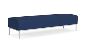 Benches Lesro 3 Seat Bench 48in W x 24in D with Steel Frame and Upholstered