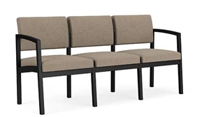 Sofas Lesro Lenox Steel 3 Seat Sofa - Vinyl and Fabric Upholstery