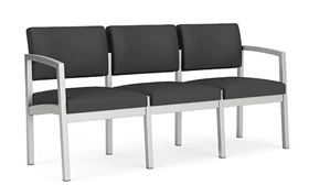 Sofas Lesro Lenox Steel 3 Seat Sofa - Vinyl and Fabric Upholstery