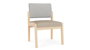 Lobby & Guest Chairs - Wood Lesro Lenox Wood Armless Guest Chair - Designer Combo Upholstery