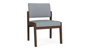 Lobby & Guest Chairs - Wood Lesro Lenox Wood Armless Guest Chair - Designer Combo Upholstery