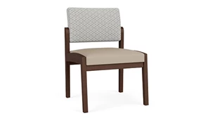 Lobby & Guest Chairs - Wood Lesro Lenox Wood Armless Guest Chair - Designer Combo Upholstery