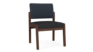 Lobby & Guest Chairs - Wood Lesro Lenox Wood Armless Guest Chair - Designer Combo Upholstery