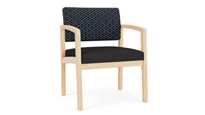 Lobby & Guest Chairs - Wood Lesro Lenox Wood Oversize Guest Chair - Designer Combo Upholstery