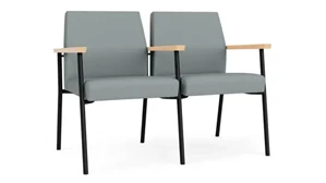 Lobby & Guest Chairs - Metal Lesro Polyurethane 2 Seats with Center Arm