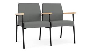 Lobby & Guest Chairs - Metal Lesro 2 Seats with Center Arm