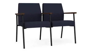 Lobby & Guest Chairs - Metal Lesro 2 Seats with Center Arm