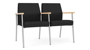 Lobby & Guest Chairs - Metal Lesro Polyurethane 2 Seats with Center Arm