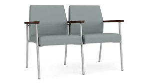 Lobby & Guest Chairs - Metal Lesro Polyurethane 2 Seats with Center Arm