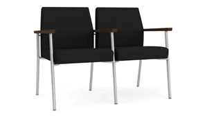 Lobby & Guest Chairs - Metal Lesro 2 Seats with Center Arm