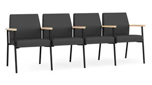Lobby & Guest Chairs - Metal Lesro Center Polyurethane 4 Seats with Arms
