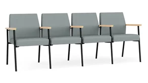 Lobby & Guest Chairs - Metal Lesro Center Polyurethane 4 Seats with Arms