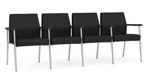 Lobby & Guest Chairs - Metal Lesro Center Polyurethane 4 Seats with Arms