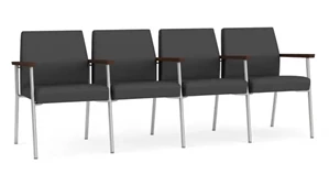 Lobby & Guest Chairs - Metal Lesro Center Polyurethane 4 Seats with Arms