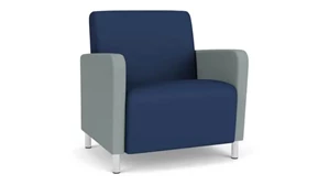 Lobby & Guest Chairs - Metal Lesro Oversize Guest Chair, Upholstered Seat,  Back and Arms