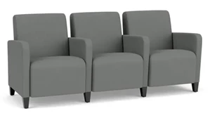 Lobby & Guest Chairs - Metal Lesro 3 Seats with Center Arms