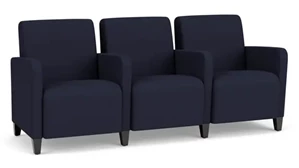 Lobby & Guest Chairs - Metal Lesro 3 Seats with Center Arms