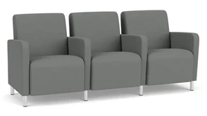 Lobby & Guest Chairs - Metal Lesro 3 Seats with Center Arms
