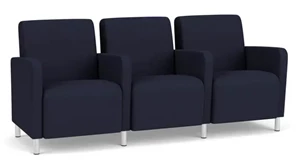 Lobby & Guest Chairs - Metal Lesro 3 Seats with Center Arms