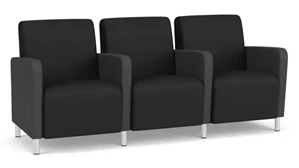 Lobby & Guest Chairs - Metal Lesro 3-Seat Sofa 75.5in W x 30in D with Center Arms and Hardwood Frame