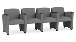 Lobby & Guest Chairs - Wood Lesro 4 Seats with Center Arms