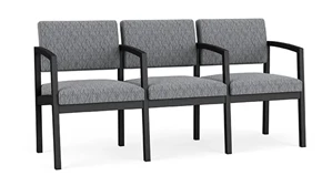 Lobby & Guest Chairs - Metal Lesro Lenox Steel 3 Seats with Center Arms - Pattern Fabric