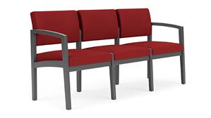 Reception Seating Lesro Lenox Wood 3 Seat Sofa - Standard Upholstery