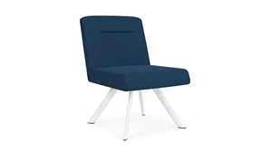 Lobby & Guest Chairs - Metal Lesro Armless Swivel Guest Chair 180° Return Pattern Fabric