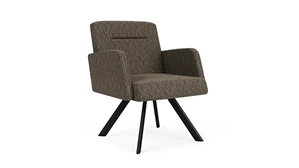 Lobby & Guest Chairs - Metal Lesro Swivel Guest Chair with Arms - Pattern Fabric