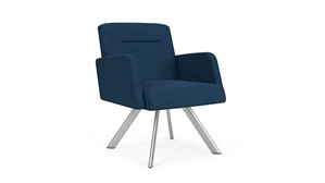 Lobby & Guest Chairs - Metal Lesro Swivel Guest Chair Upholstered Arms Pattern Fabric
