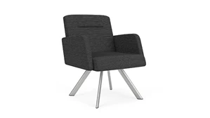 Lobby & Guest Chairs - Metal Lesro Swivel Guest Chair Upholstered Arms Pattern Fabric