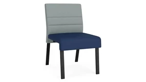 Lobby & Guest Chairs - Metal Lesro Armless Guest Chair, Upholstered Seat, Upholstered Back